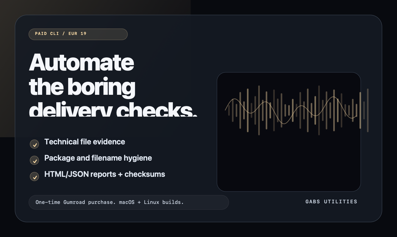 Audio Delivery Preflight CLI launch card: Automate the boring delivery checks.
